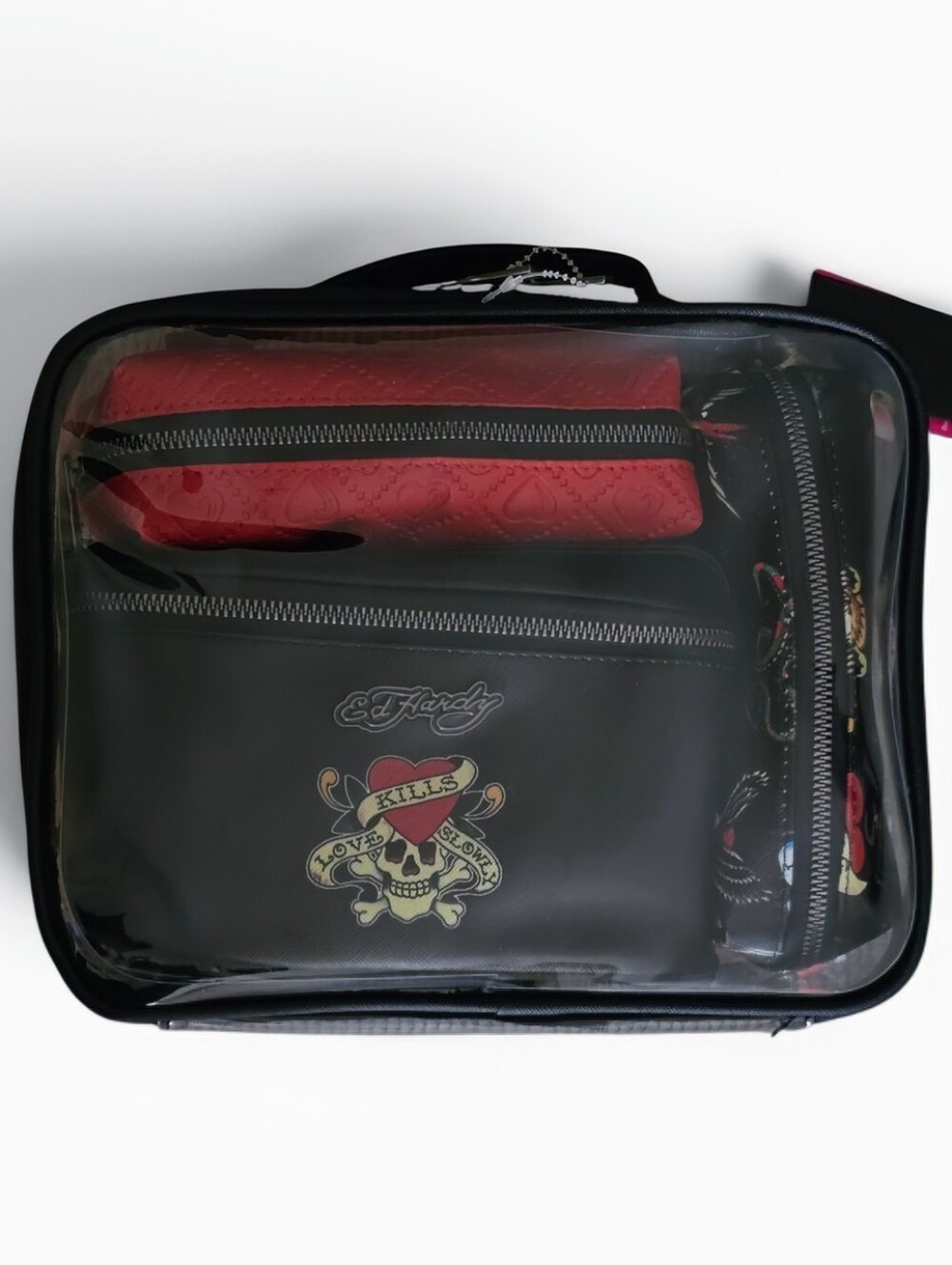 💀❤️🔥 Ed Hardy Love Kills Slowly 4 Piece Cosmetic Makeup Bag Set NWT